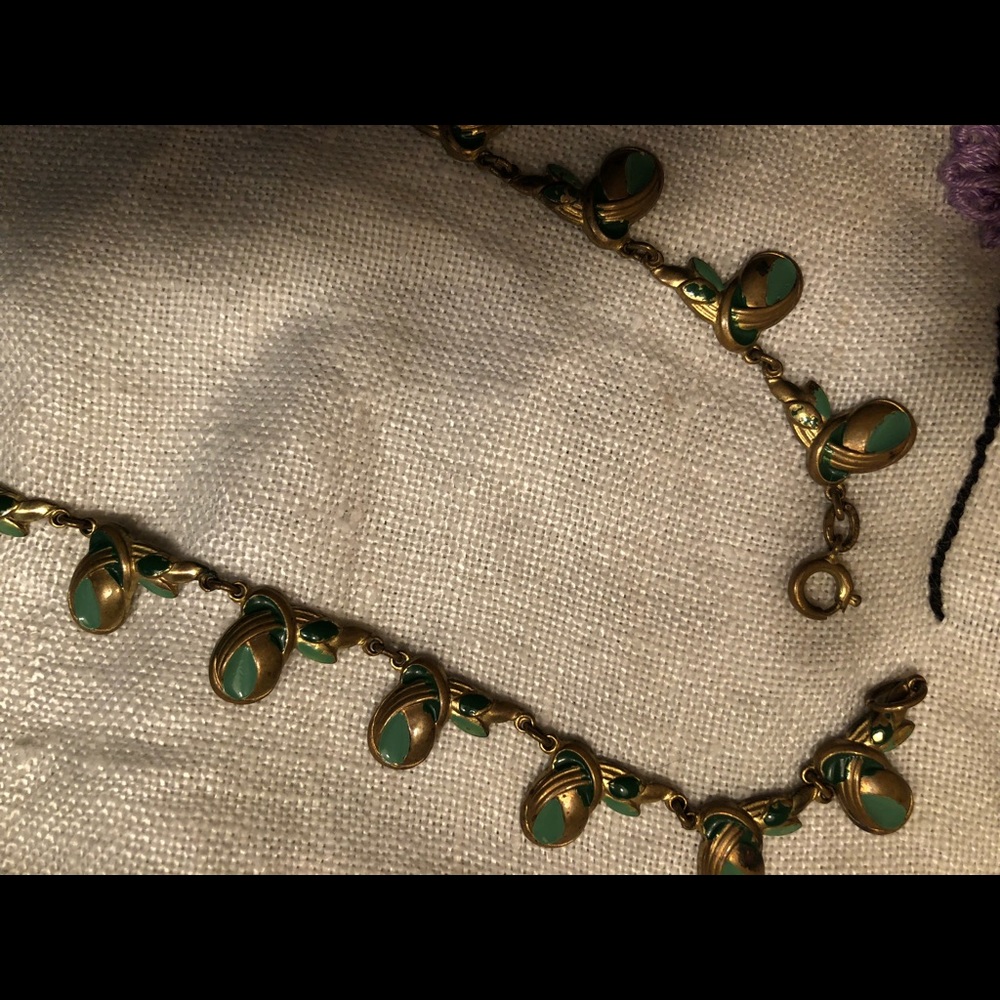 Antique Art Deco enameled necklace